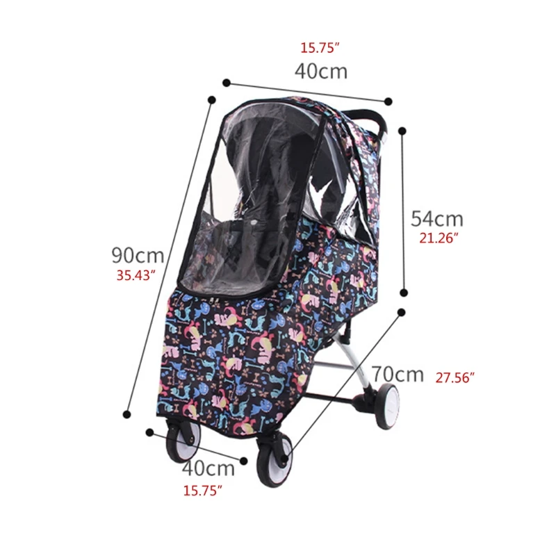 

Infants Cartoon Weathershield Popular for Swivel Wheel Stroller Universal Size Baby Rain Cover Wind Breathable Shields carrinhos