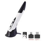 Новинка, беспроводная мышь UTHAI 2,4G, индивидуальная креативная Вертикальная мышь в форме стилуса, аккумуляторная мышь, подходит для ПК и ноутбуков