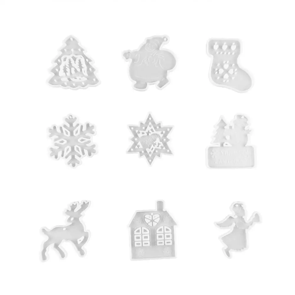 

DIY Christmas Cookie Mold Christmas Theme Patterns Easy To Clean Gummy Mold Food-Grade Molding Tools For Chocolate Baking Cake
