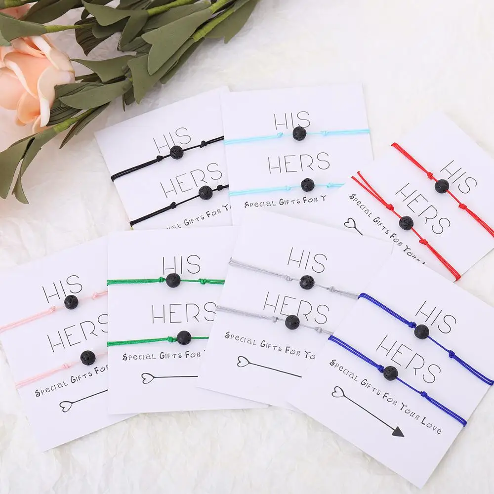 Простой Регулируемый черный браслет G.YCX из черной лавовой ленты браслеты для