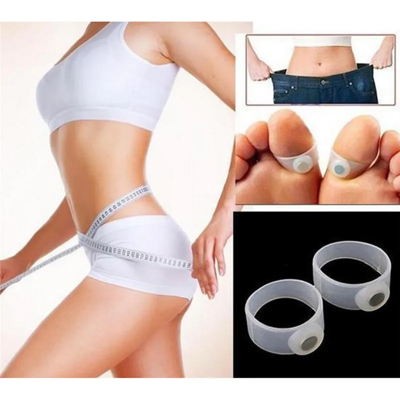 2pcs/pair Slimming Lose Weight Care Tool Silicone Magnetic Massage Foot Toe Rings | Красота и здоровье