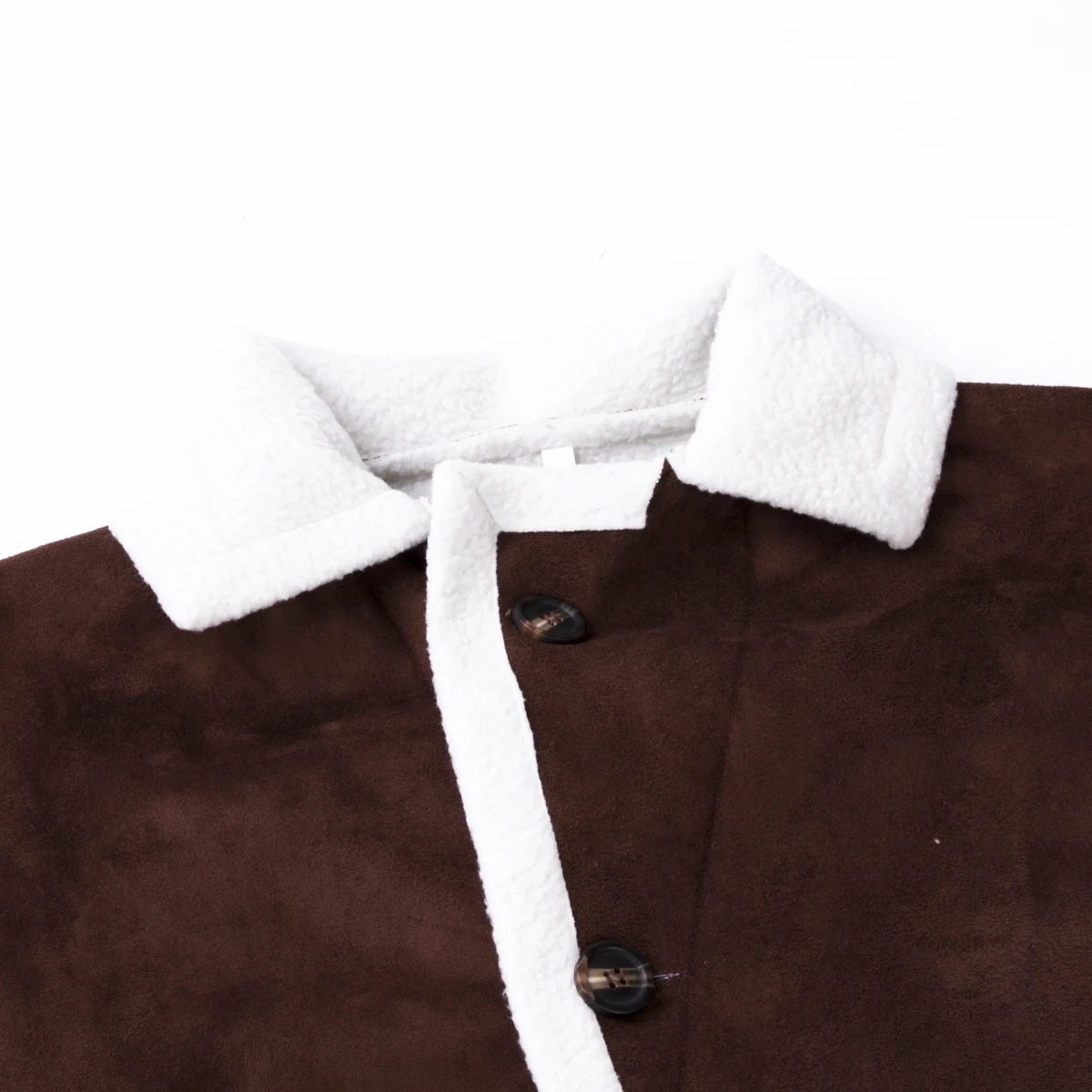 

New Men's Fur Fleece Trench Coat Double Breasted Overcoat Lapel Winter Warm Fluffy Jacket Buttons Outerwear Brown Tops