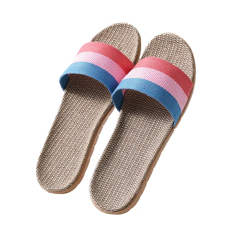 

I am a factory autumn household linen slippers women's thick bottom bag with home indoor lovers shoes men's home