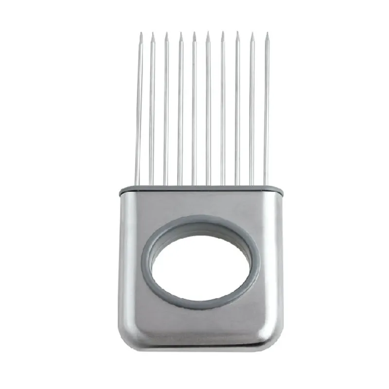 

1Pcs Easy Cut Onion Holder Fork Stainless Steel Tomato Slicer Cutter Metal Onion Holder For Slicing Meat Fork Kitchen