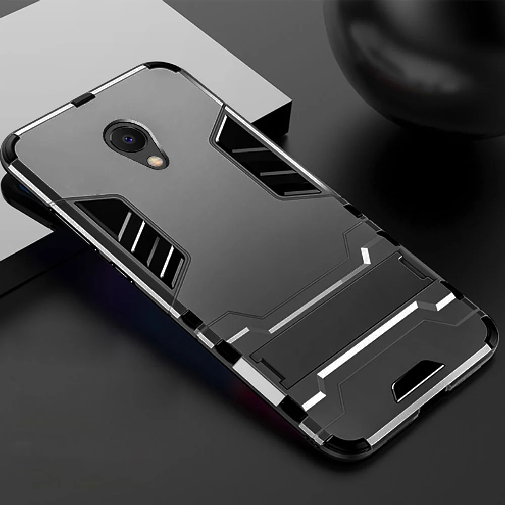 Серый Meizu M5C A5 MX5 M5S MX6 Чехол случае гладить Панцири чехол на телефон стенд держатель заднюю крышку M3 M5 M6 Примечание m3S U10 U20 Pro 5 6 чехол - Цвет: Серый