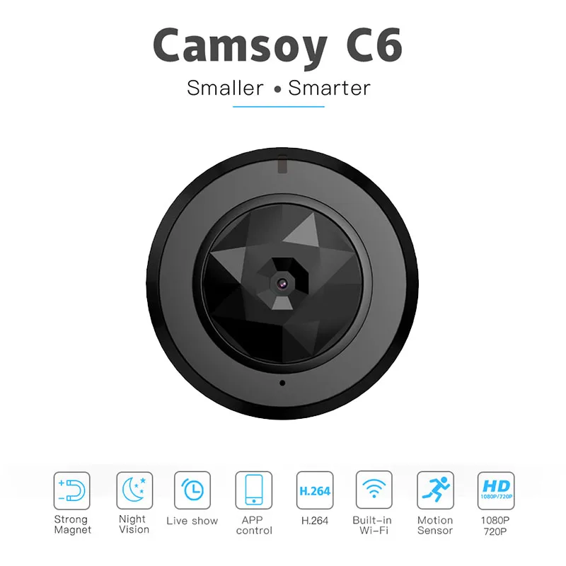 C6 camsoy Cookycam Micro wifi мини самая маленькая камера HD 720P с ночным видением IP Cam домашняя