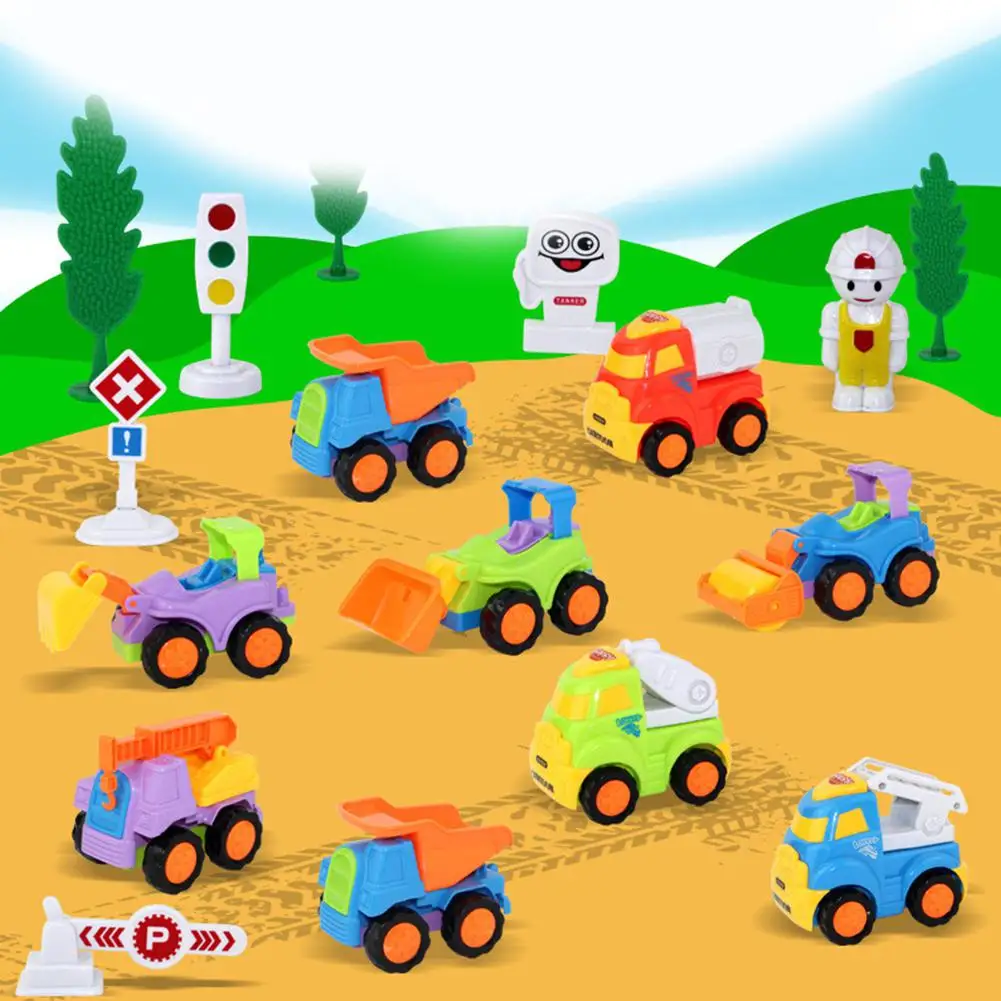 

RCtown 6PCS Pull Cars Mini Vehicle Engineering Car Model Toy Children Wheels Set Assemble Slidng Track Model Toys Set for Kids