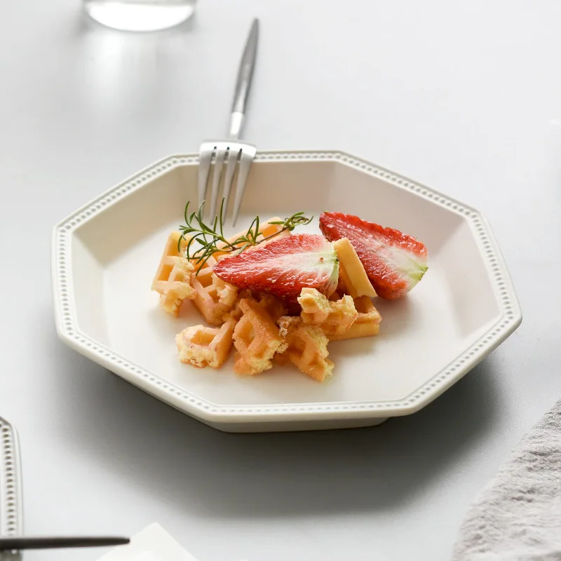 Керамические десертные тарелки в стиле Ins тарелка неправильной формы для