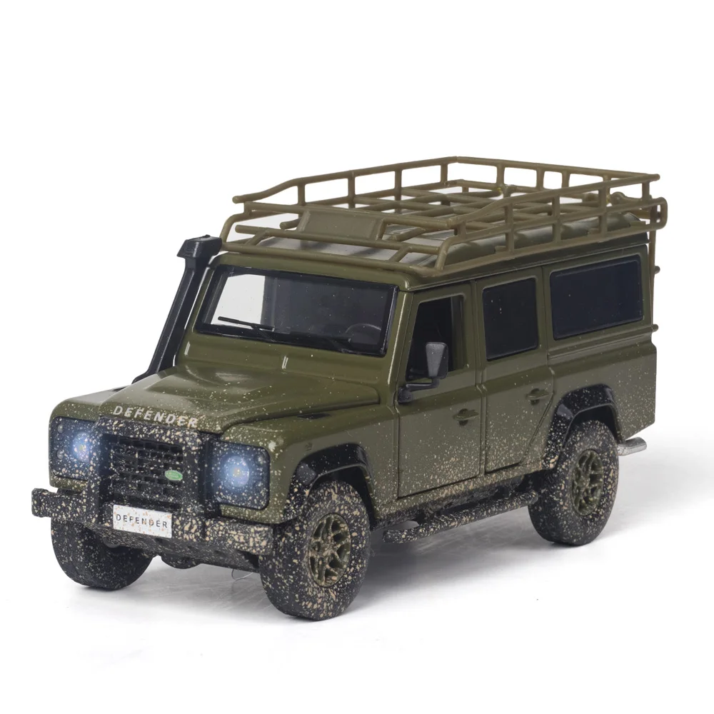 1:32 Высокая моделирования 2010 земли Rover Defender Travel Edition вездеход шестидверные звук