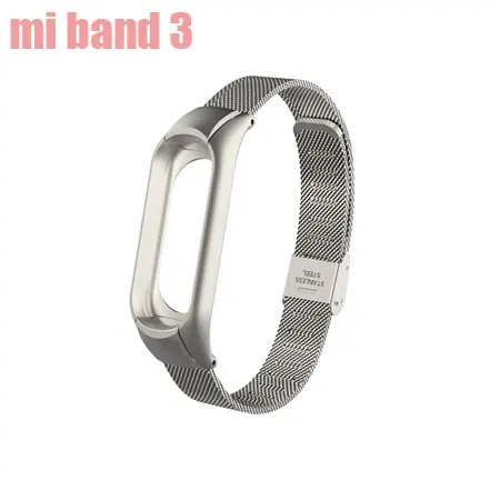 Mi band 3 Hangrui mi band 3 4 сменный металлический ремешок на запястье браслет из нержавеющей стали браслеты mi Band 3 ремешок для Xiaomi mi band 4 - Цвет: Mi band 3