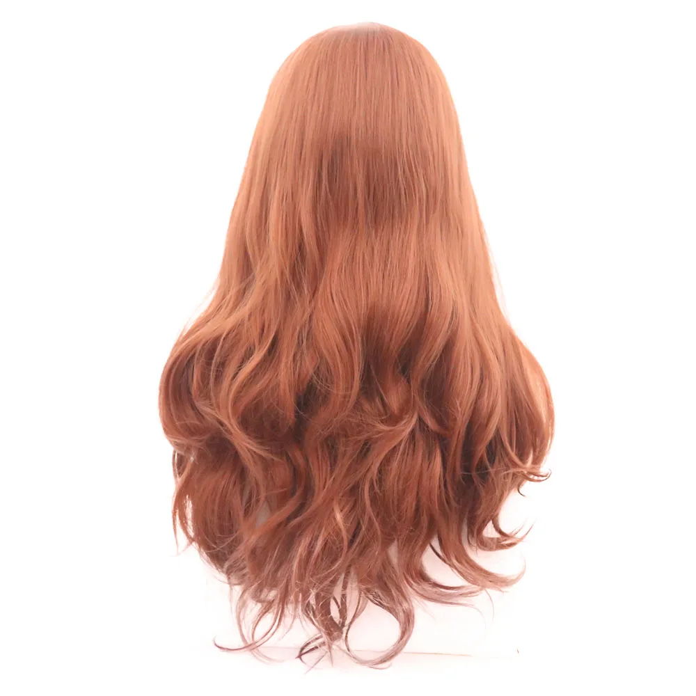 AIMEYA Brown Long Body Wave Synthetic Lace Front Wig for Women Heat Resistant Fiber Hair Natural Wigs Middle Part | Шиньоны и парики