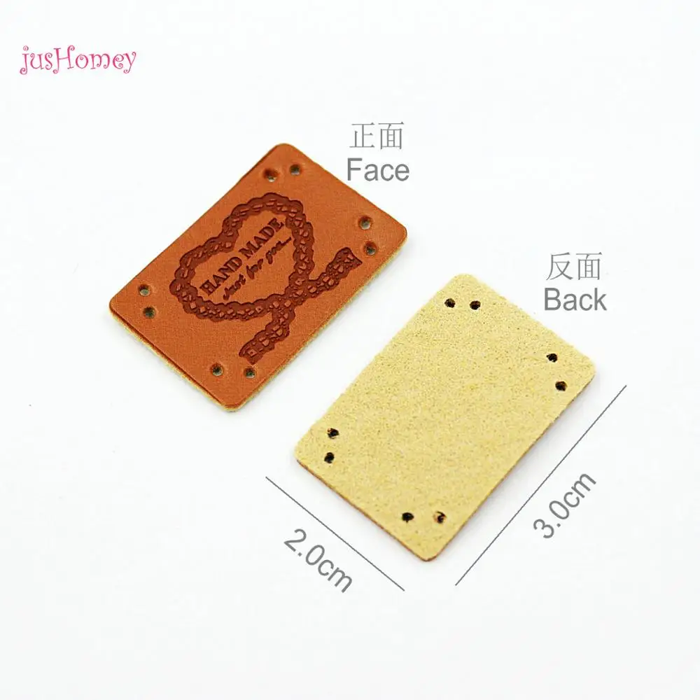 Набор из 24 штук искусственной кожи ручная работа лейблы ярлыки для одежды