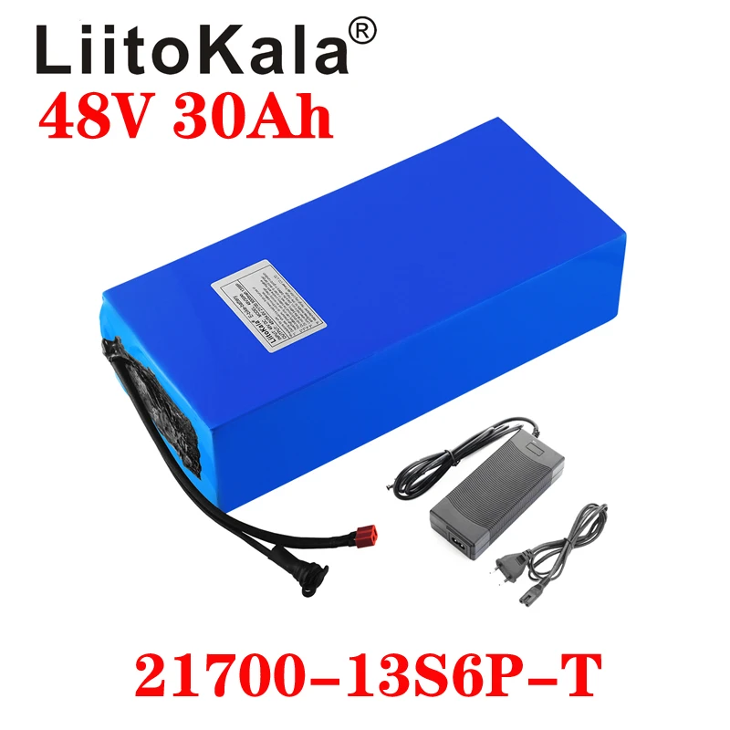 LiitoKala 48V 30ah 21700 5000mAh 13S6P батарея для электровелосипеда 20A BMS 48v литиевая