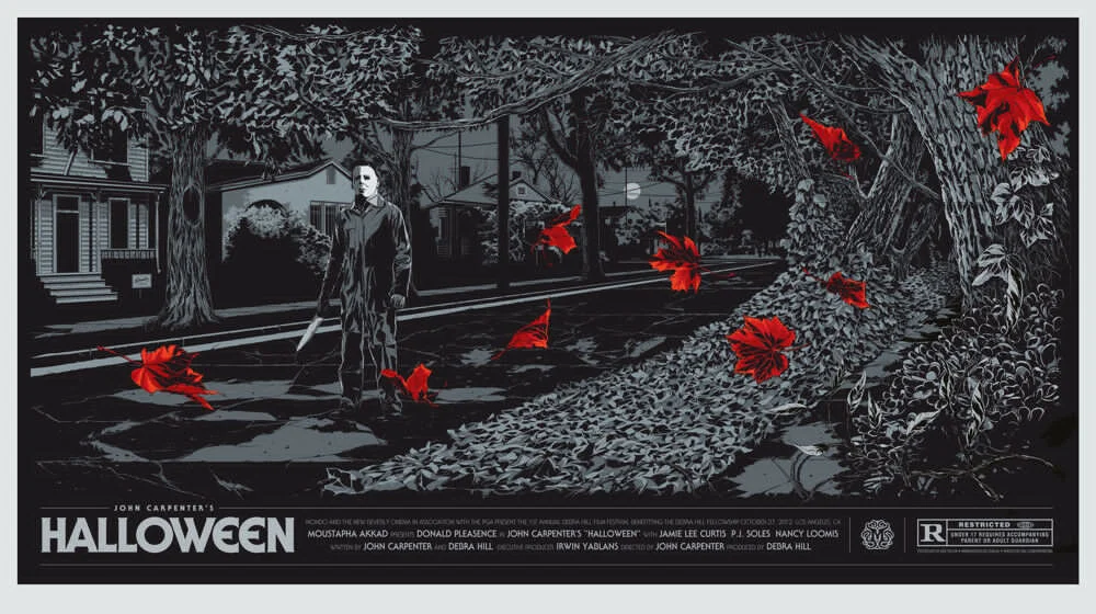 Классический шелковый постер с рисунком из фильма ужасы на Хэллоуин домашний