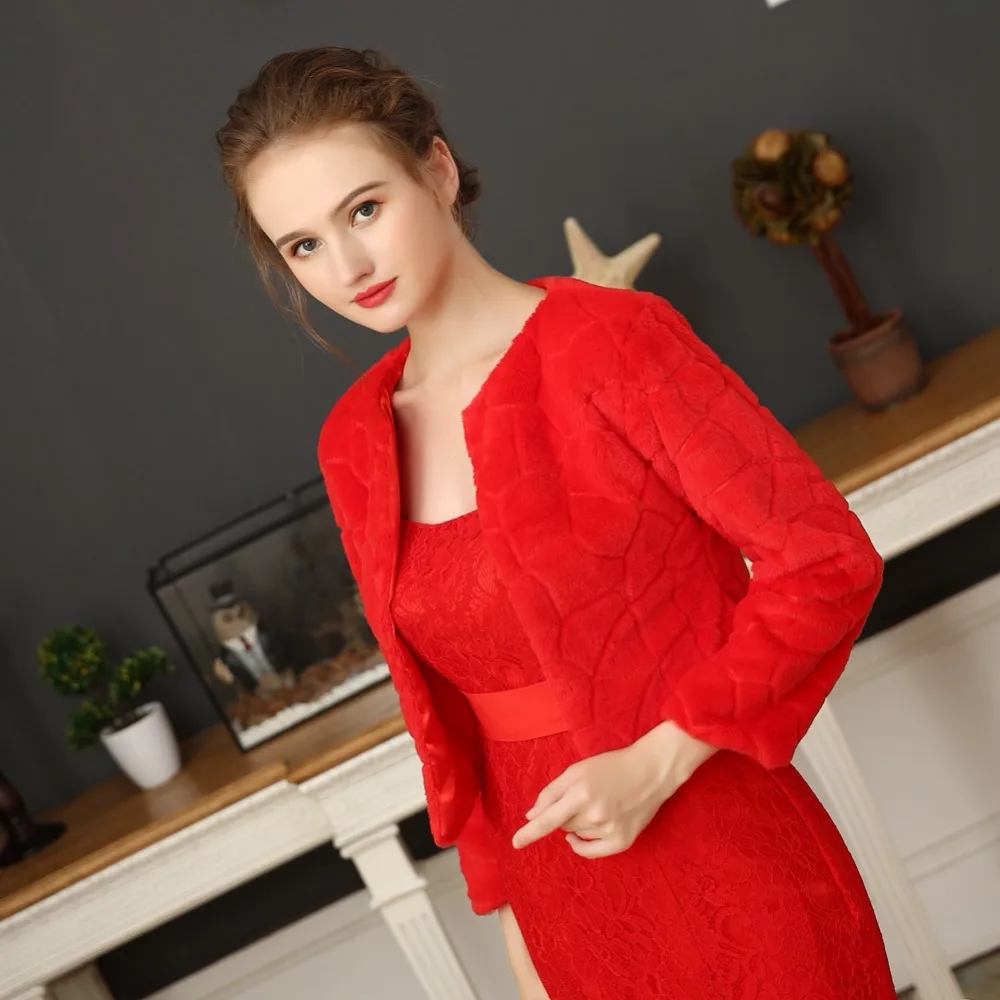 2019 горячая Распродажа в наличии слоновая кость красный мех свадебные