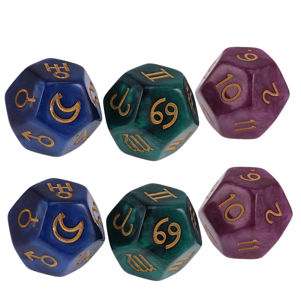 6 шт. многогранных акриловых жемчужин астрокости для созвездия гадания аксессуар