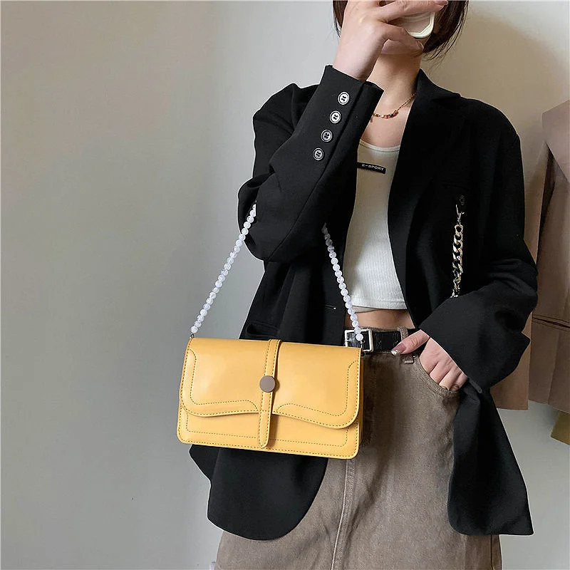 

Популярная женская сумка, новинка 2021, модная сумка через плечо с жемчугом, универсальная сумка для подмышек