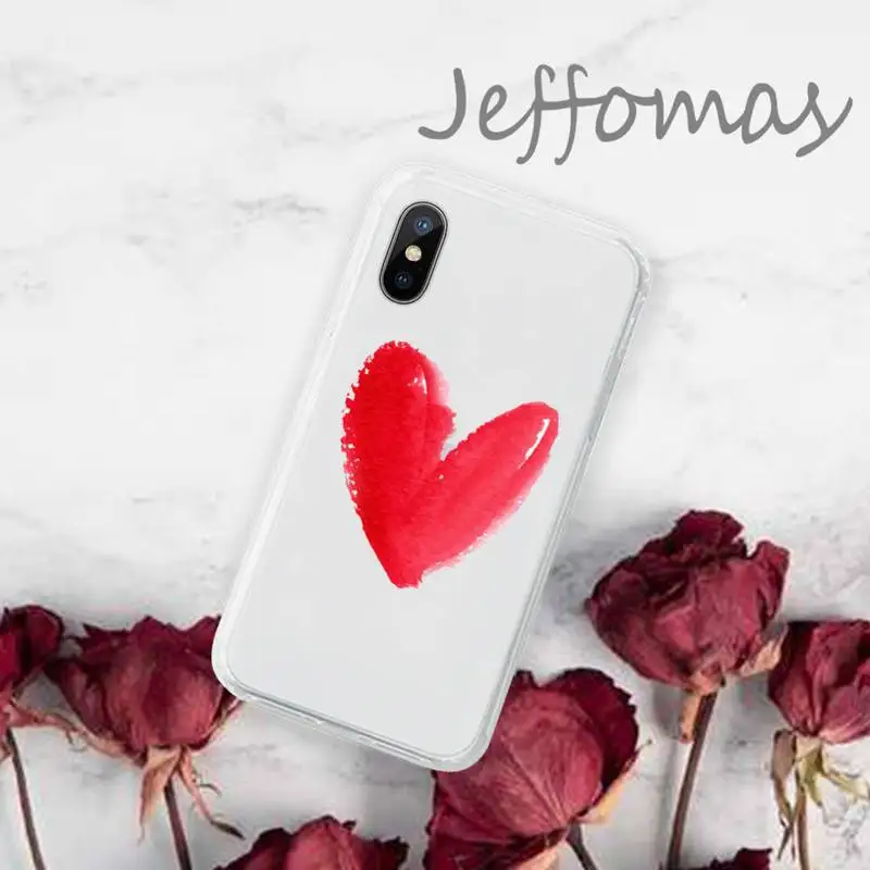 

cute love Phone Case Transparent for iPhone 11 12 mini pro XS MAX 8 7 6 6S Plus X 5S SE 2020 XR