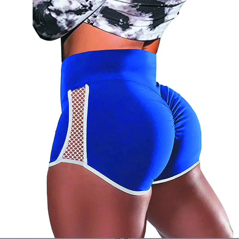 

2021 Summer High Waisted Abdomen and Hips Women Hollow Stitching High Waist Yoga Shorts Solid Color Casual Fitness Pants Women's