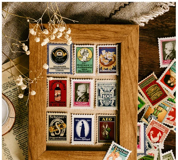 46 шт./кор. винтажные штампы наклейки для детей в стиле ретро и школы | Канцтовары