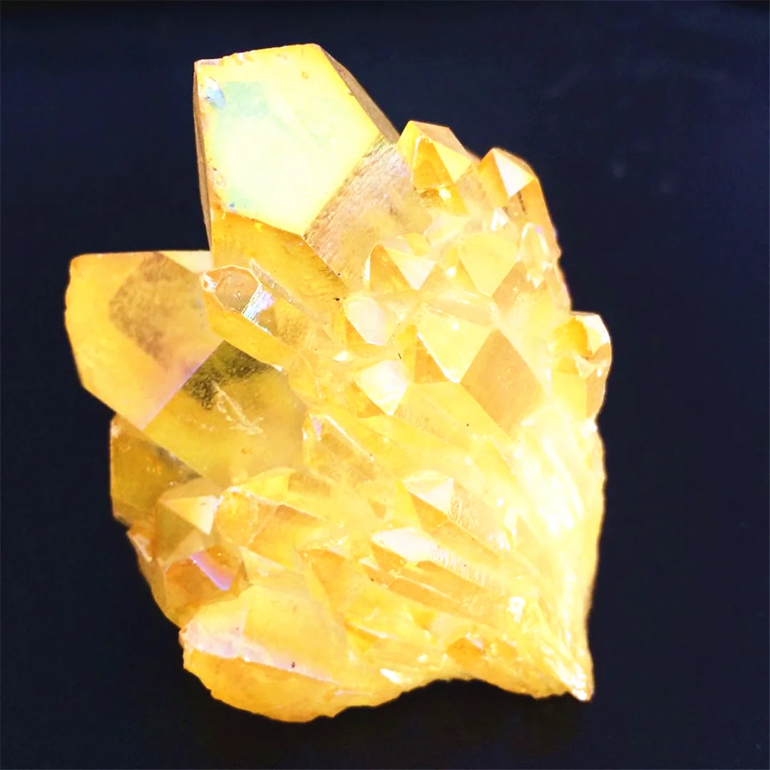 80-100g Beautiful Yellow Aura Quartz Crystal Natural Cluster Specimen Rough Stones And Minerals Healing Chakra Home Decor | Дом и сад