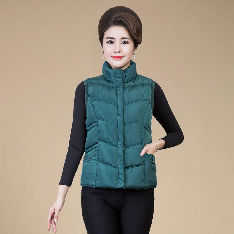 Женский стеганый жилет на молнии теплый короткий в Корейском стиле большие