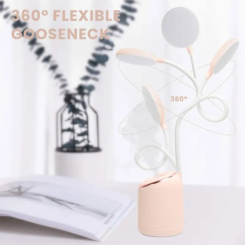 

LED Desk Lamp with Humidifier Air Purification, USB Rechargeable, for Home, Office, Bedroom, Press Control