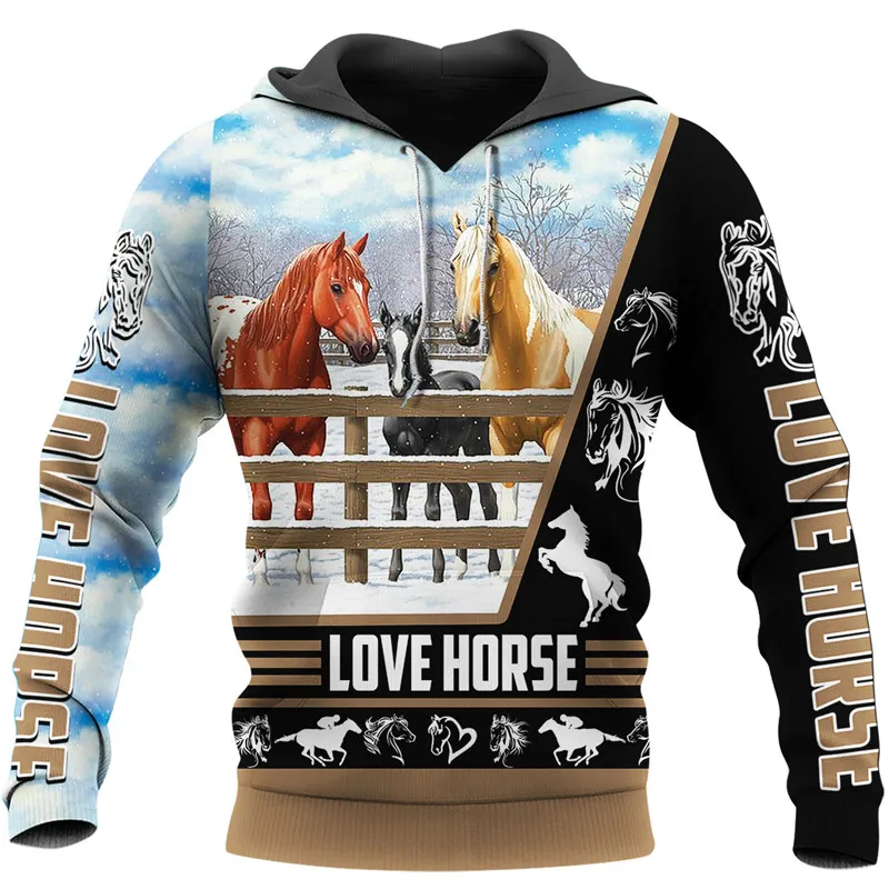 

Новая модная мужская Толстовка Liumaohua в стиле Харадзюку, милая толстовка с 3D-принтом Love Horse/толстовка на молнии, нейтральная Повседневная Ули...