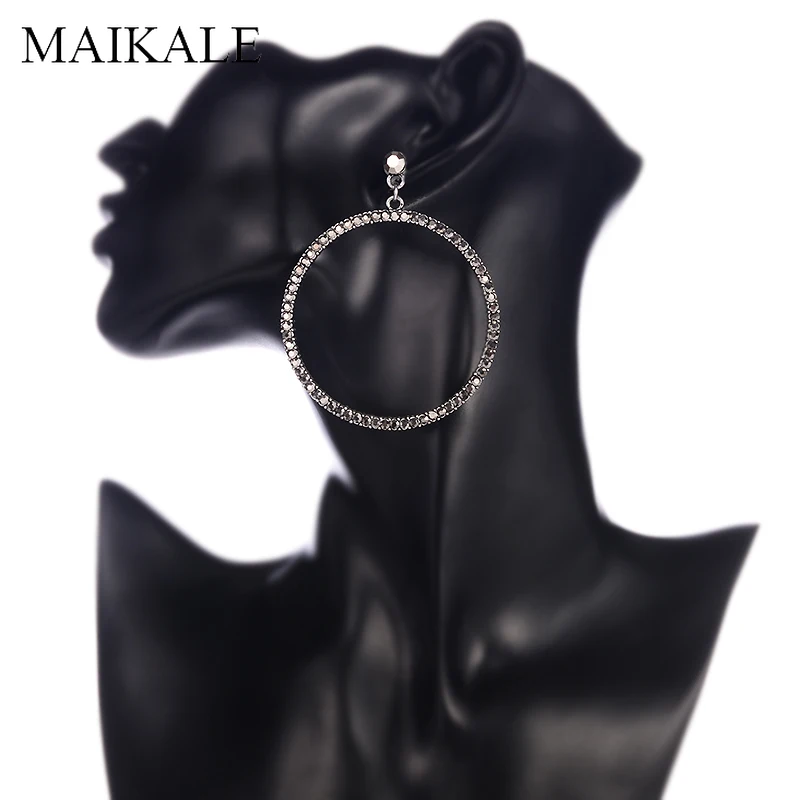 Женские серьги-капельки MAIKALE большие круглые серьги из сплава черного цвета