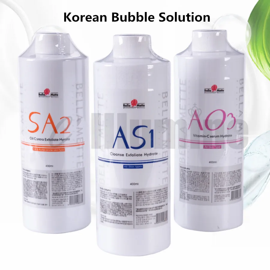SET South Korea Small Bubble Solution Management Equipment Water Oxygen Essence Clean Black Water AS1 + SA2+AO3 400ml/bottle