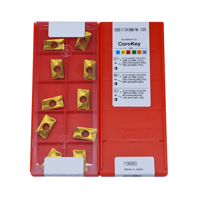10 шт R390 170408M PM 1025 карбидные вставки ЧПУ фрезерные Токарные инструменты для