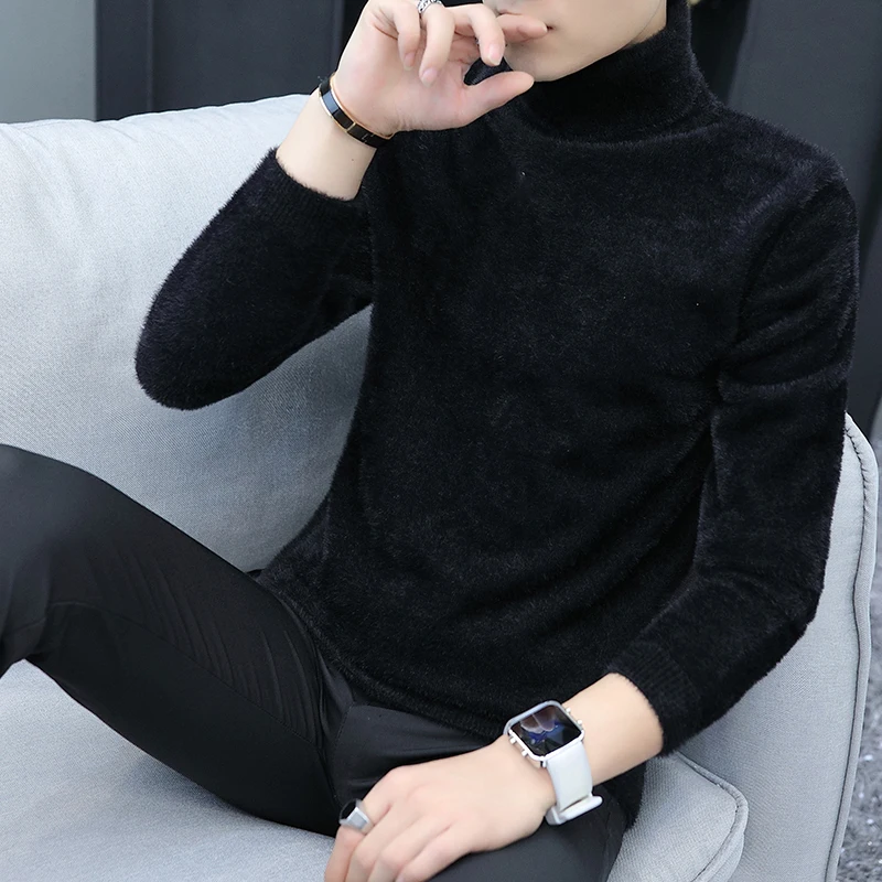 2019 осенне зимний однотонный деловой повседневный мужской свитер высокого