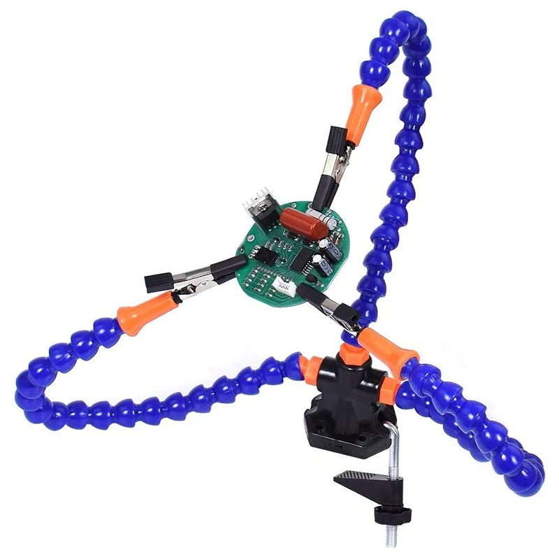 

Bench Vise Work Bench Vise Welding Table with 3 Flexible Arms Soldering Iron Stand PCB Soldering Repair