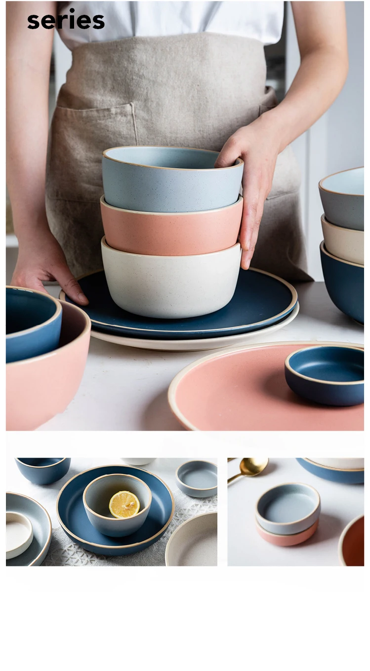 1 шт. Kinglang Morandi креативная Бытовая керамическая миска тарелка столовая миска для десерта миска для супа миска для риса 4 цвета