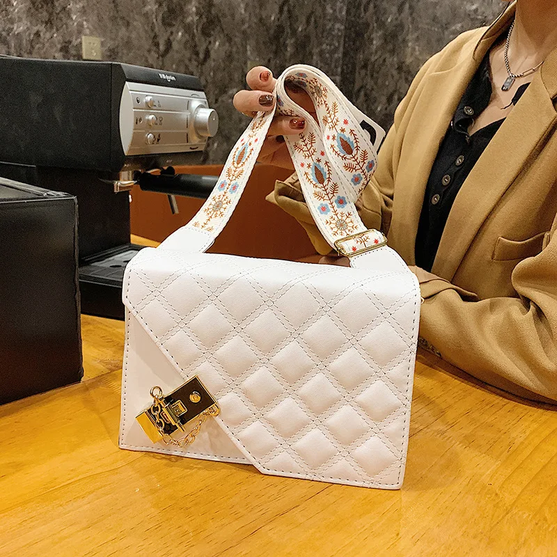 

New 2021 Fashion Women Brand Luxury Rhombic Leather Hasp Shoulder Bag Elegant Ladies Casual Travel Crossbody Bags Messenger Bag