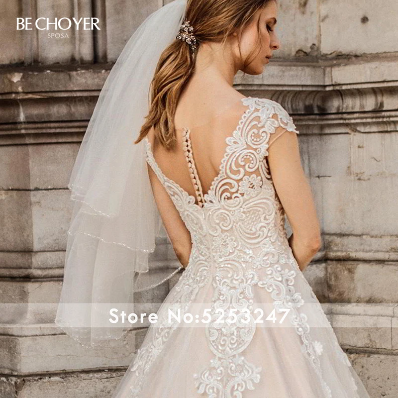 Винтажное свадебное платье с аппликацией Vestido de Noiva кружевное ТРАПЕЦИЕВИДНОЕ для