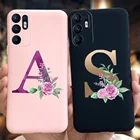 Чехол для OPPO Reno6 6 Pro, роскошный чехол с именем на заказ, алфавит, цветок, мягкий чехол для Reno 6 Pro Plus, телефон Reno6 4G