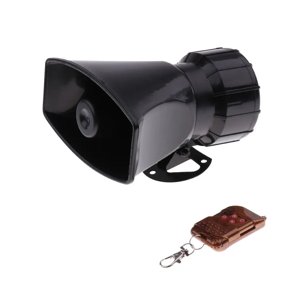 

Waterproof 12V Car 7 Wireless Remote Control Alarm Horn 120-150db Black