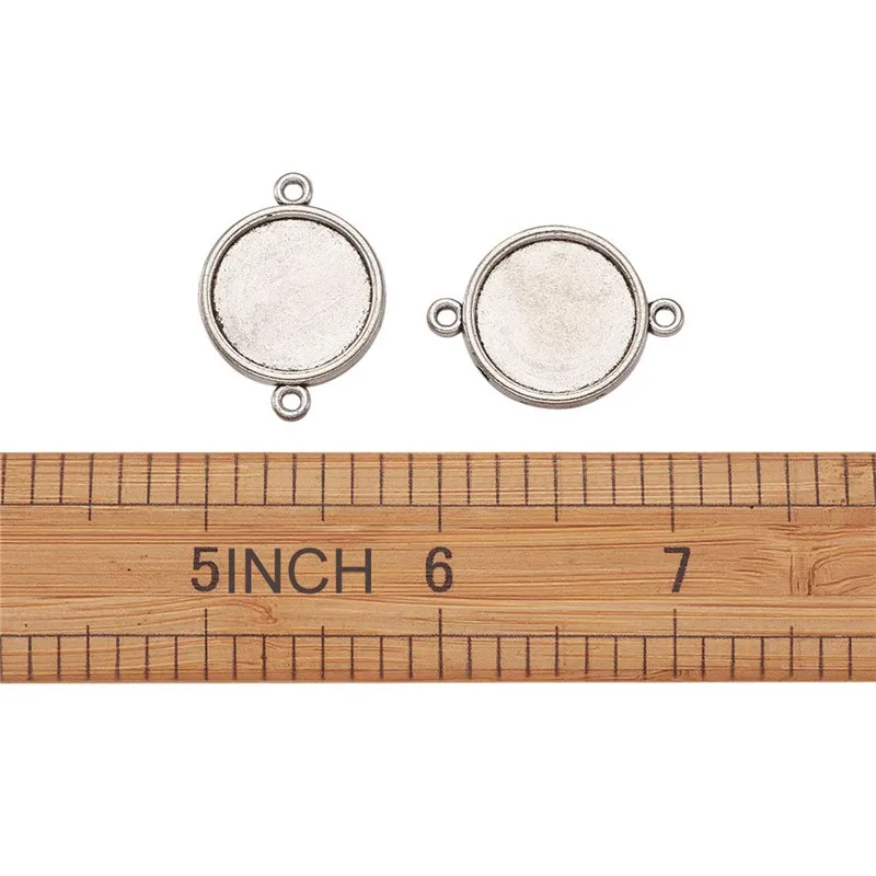 10 шт. Тибетский Стиль плоский круглый кабошон настройки соединителя античное