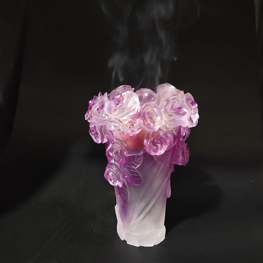 flower liuli incense burner crystal cone censer 2021 arabian incense holder beautiful home decor ornaments christmas gifts free global shipping