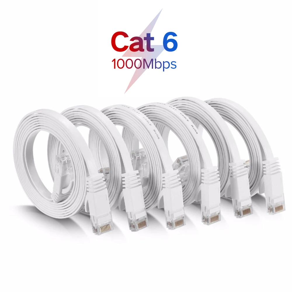 

Сетевой кабель RJ45 CAT6, 1000 Мбит/с, плоский UTP LAN-кабель для Гигабитного Ethernet-кабеля, сетевой кабель для модема, маршрутизатора, патч-корда CAT7 10 Гб...
