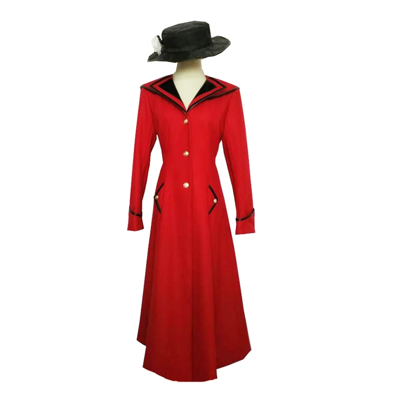 Custimzied Mary Poppins косплей костюм красный пальто с шляпой 11 |