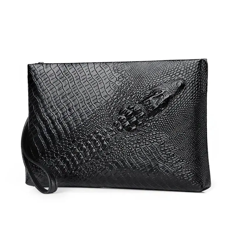 

Luxury Brand Bag For Men Crocodile PU Leather Solid Men's Handbag High Quality Envelope Bags Sacoche Homme Bolso Hombre