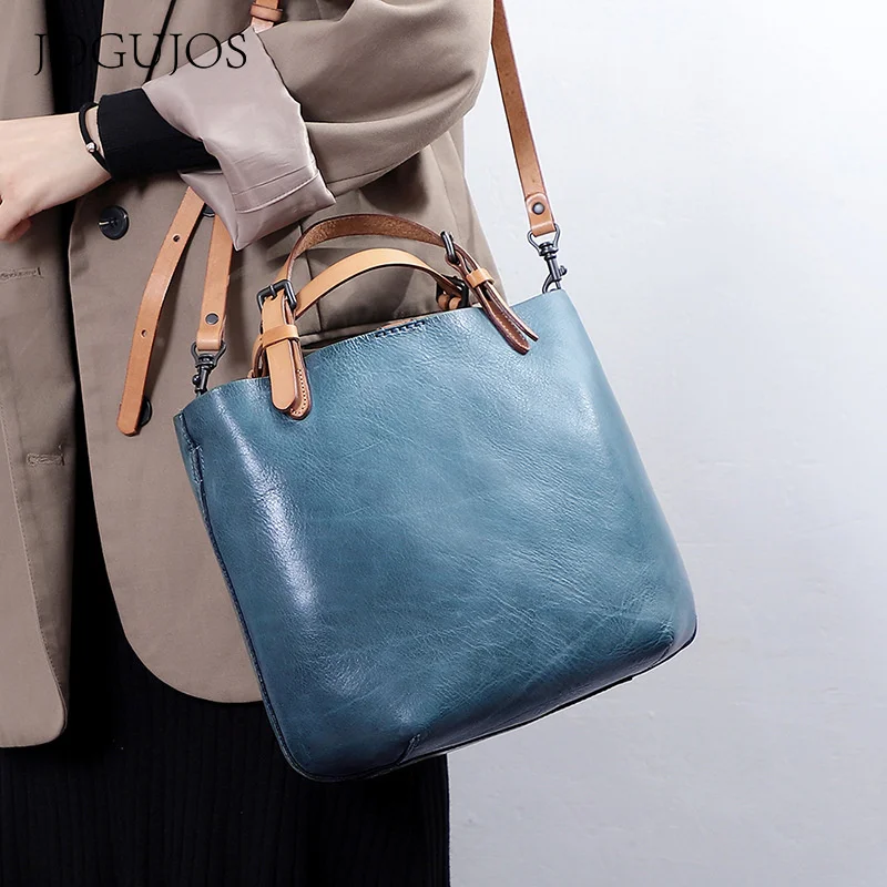 

Bag 2021 new style Messenger Shoulder Bag Large Capacity handbag women's head leather women's bag