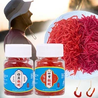 100pcsbottle realistic tackle soft lure bream bloodworm fishing lure worm red baits earthworm