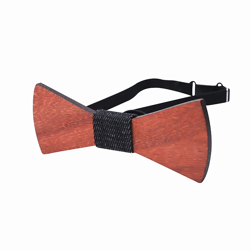 

Hot Fashion Tie Men Bow Tie Handmade Red Pear Wooden Bow Tie Adjustable Strap Vintage Bowtie Wedding Supplies