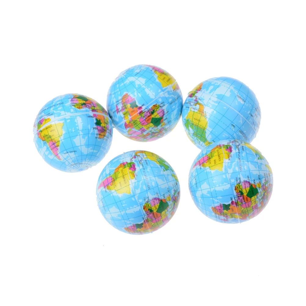 

1pcs Cute Kids Geography World Map Anti-Stress Bouncy Ball Phone Straps Stress Slow Rising Jumbo 63mm