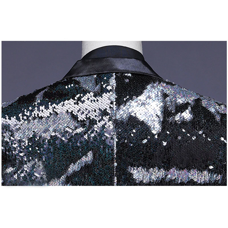 

Shenrun Men Fashion Slim Fit Tailcoat Male Blazer Sequins Skinny Stage Suit Jacket Wedding Groom Singer Costume Plus Size