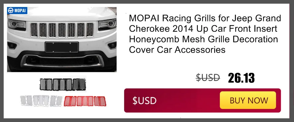 MOPAI гоночные грили для Jeep Grand Cherokee- Автомобильная передняя вставка сотовая сетка решетка декоративная крышка автомобильные аксессуары