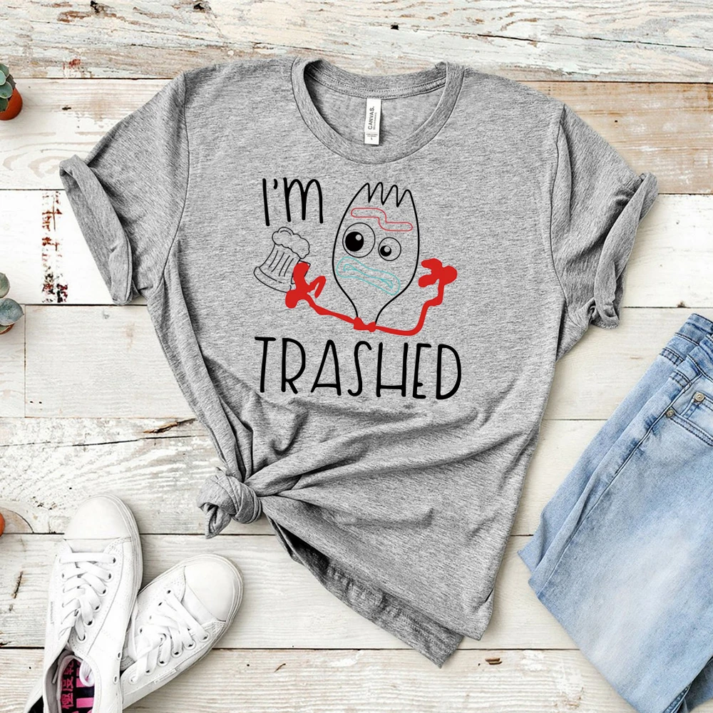 I'm Trashed Forky футболка Веселая Forky рубашка Toy Story 4 рубашки Humor Forky Графические футболки tumblr футболки
